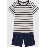 Petit Bateau Katoenen marinière-pyjama voor jongens Jongens Pyjamaset - Blauw - Maat 110