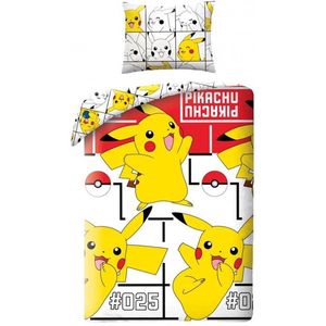 Pokémon Dekbedovertrek #025 - Eenpersoons - 140 x 200 cm - Katoen