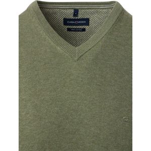 Casa Moda Heren Trui Met V-Hals Pima-Katoen 004430-335 Groen - M