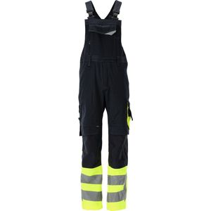 Mascot Safe Supreme Amerikaanse overall met kniezakken 15669-860 - donkermarine/hi-vis geel - C68 - 82
