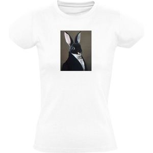 Konijn in pak Dames T-shirt - huisdier - kunst - grappig