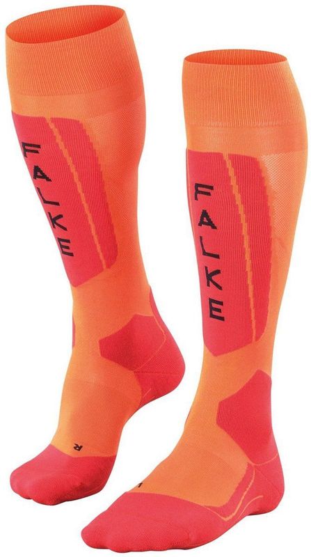 FALKE - Soie Fil Fonctionnel - Chaussettes de Ski - Orange Flash 8034 Trend - 1 Paar