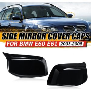 Spiegelkappen Buitenspiegel Kap geschikt voor BMW E60 E61 2003-2008 ABS Zwart