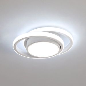 Goeco plafonnière - Plafondlamp LED - wit - Ø 28 cm - 6500K Koud Wit Licht - 32W