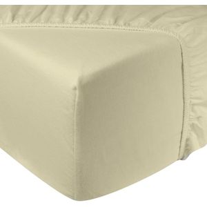 Hoeslaken flanel - 100% katoen - 140x200 - zacht geel