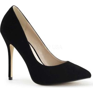 Amuse-20 pointed toe pump with stiletto heel black velvet – (EU 47 = US 16) - Pleaser