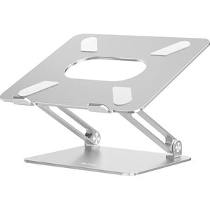 Verstelbare multi-hoek laptopverhoger met warmteventilatie voor laptops (10-17 inch) - Zilverkleurig - Inclusief MacBook Pro/Air Surface Laptop Samsung HP notebook