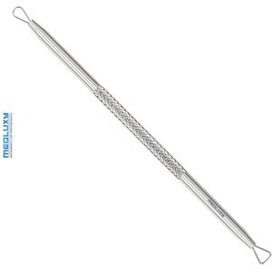 MEDLUXY® - Comedonendrukker - Dubbelzijdig - Lus - 12 cm [INOX, RVS, mee-eter verwijderaar, comedonenlepel, black head remover]