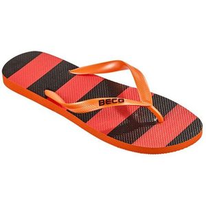 BECO heren teenslippers - oranje/zwart - maat 40-41