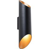 QAZQA organa - Moderne Dimbare LED Smart Wandlamp incl. wifi met Dimmer Up Down voor binnen - 2 lichts - D 11.4 cm - Zwart Goud - Woonkamer | Slaapkamer | Keuken