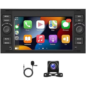 4+64G Android 13 Car Stereo for Ford Transit 2006-2011 Built-in Wireless CarPlay Android Auto 7in Car Radio with GPS WiFi Bluetooth FM SWC Mirror Link Split Screen + AHD Backup Camera