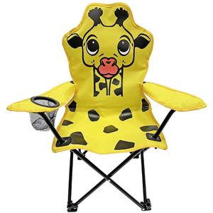 Inovra ® Vrolijke Gele Kinderstoel voor Kamperen en met Giraffe Motief