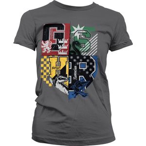 Harry Potter Dames Tshirt -S- Dorm Crest Grijs