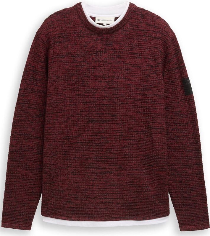 Tom Tailor Denim - Regular Fit - Gebreide Pullover - Mêlee - Katoenmix
