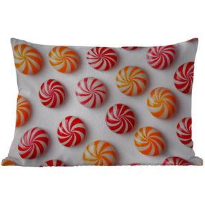Buitenkussens - Snoep - Patroon - Rood - Oranje - 60x40 cm - Weerbestendig