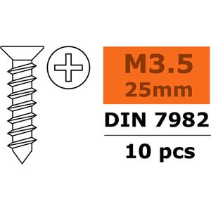 Revtec - Zelftappende verzonkenkopschroef - 3,5X25mm - Gegalvaniseerd staal - 10 st
