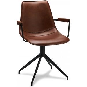 Rootz Eetkamerstoelenset - Fauteuil - Draaistoel - Stijlvol, Comfortabel, Duurzaam - 59cm x 57cm x 85cm - Metaal en kunstleer