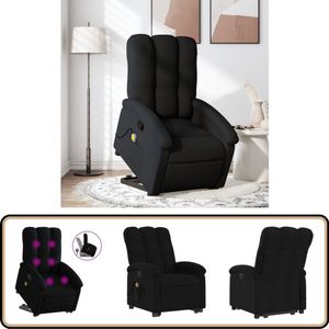 vidaXL Sta-op-massagestoel - Verstelbaar - Zwart Sta-opstoel - Massagestoel - Relaxfauteuil - Ergonomische Stoel - Elektrisch Bedienbare Stoel