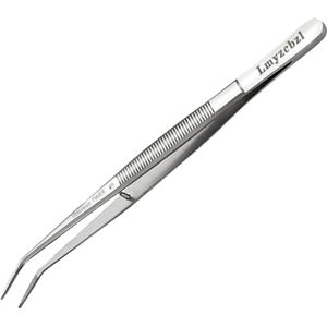 Roestvrij Staal Gebogen Pincet voor Huishoudelijk Gebruik - Multifunctionele Tang met Gekartelde Tip