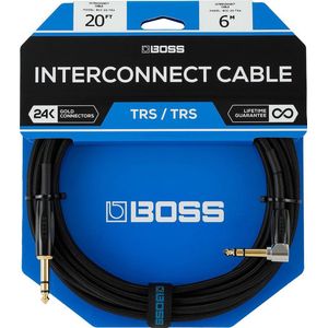 Boss BCC-3-TRA - Jack kabel, TRS, 1m, recht-haaks