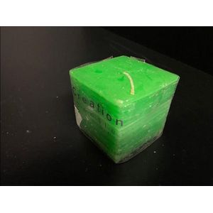 Kaars handgemaakt groen vierkant
