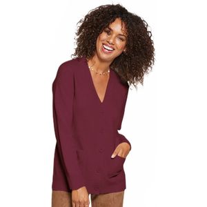 Dik gebreid vest met knopen