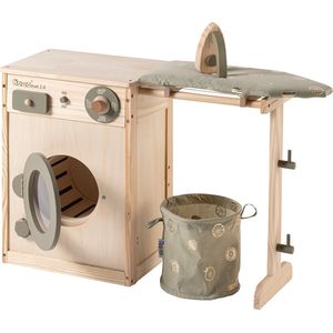 Howa Houten Kinderwasmachine - Speelgoedwasmachine - met Waslij - Strijkplan