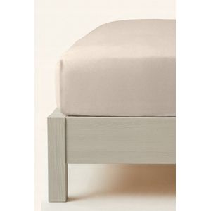 Flanellen hoeslaken met elastiek, katoen, beige, 140x200+30cm