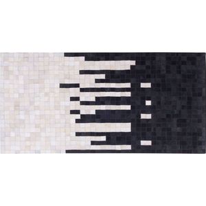 BOLU - Laagpolig vloerkleed - Wit - 80 x 150 cm - Koeienhuid leer
