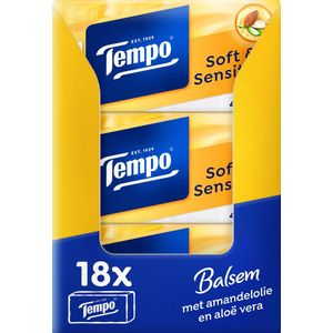 Tempo Plus - 4-laags zakdoekjes - 18 x 8 pakjes
