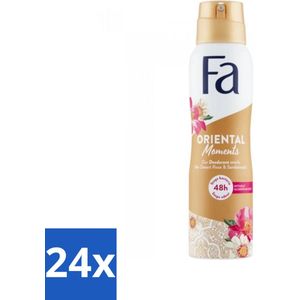 Fa - Oriental Moments - Deodorant Spray - Woestijnroos & Sandelhout - 150 ml - Voordeelverpakking - 24 stuks