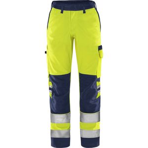 Fristads High vis Green broek dames klasse 2 2642 GPLU - Hi-Vis geel/marineblauw