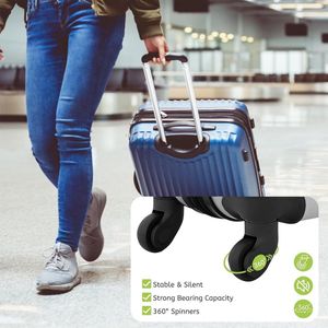 Brenzoos - Set van 2 zwarte reservewielen voor koffer - Universele pasvorm, praktisch en duurzaam