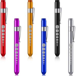 6 Pcs Pen Light - Inclusief Batterijen - Herbruikbare LED Penlight - Pupilmeter - Warm Licht Pen - Herbruikbare Penlights voor Thuiszorg - Dagelijkse Zorg