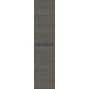 Kolomkast / Badkamerkast Bellino - Houtnerf Grijs - 35x35x138cm - Voorgemonteerd - Greeploos - 2 Deuren - MDF