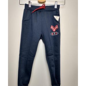 Jongens joggingbroek NYS blauw met rood aansnoerkoord 110/116