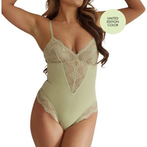 Levady Kanten Shapewear Dames Pistaccio - Bodysuit Dames - Corrigerend Ondergoed - Waist Shaper - Shapewear Body - Luxe Shapewear voor Dames - Maat S
