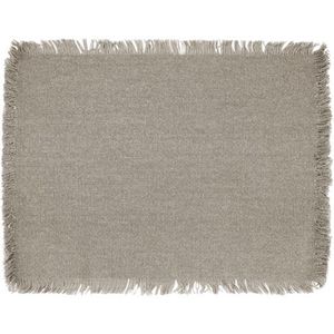 ZICZAC - Placemat MAYAHA - SET/4 - boho - stof - franjes - 30x40 cm - Rechthoek, taupe