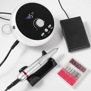 Fytura - Professionele Manicureboormachine 45.000 RPM – Elektrische Nagelfrees – Inclusief 6 Opzetstukken & Schuurbandjes – Gel Nagels Verwijderen – Nagelriemverzorging – Wit
