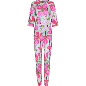 Dames pyjama - Summer Pink Flower - Zomer pyjama katoen korte mouw - 38 - Roze