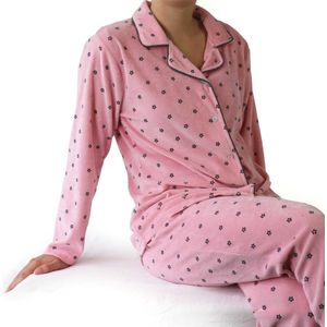Tenderness-Dames-Pyjama-Velours-Roze. - Maat XL