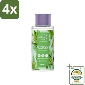 Andrélon - Pro Nature - Bamboo Volume Boost - Shampoo - 400 ml - Voordeelverpakking - 4 stuks - Natuurlijke shampoo - Volume shampoo