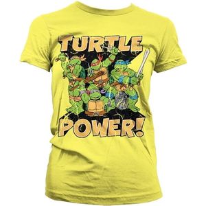 Teenage Mutant Ninja Turtles TMNT Turtle Power! Girly T-Shirt Damen Yellow-XL
