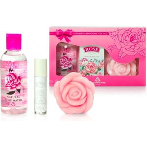 Bulgarian rose for you Gift set | Cadeauset - rozenwater + parfum roll-on + zeep | Rozen cosmetica met 100% natuurlijke Bulgaarse rozenolie en rozenwater