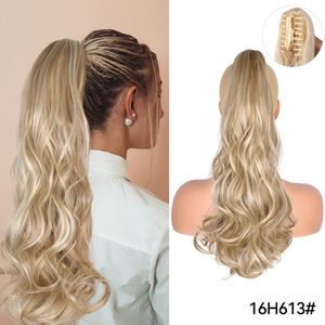 Ponytail mixed 16H613 (P006) Medium asblond gemengd met lichtblond - 55cm - Paardenstaart - Haarverlenging - Extensions - Wavy - gemixt #16 #H613 - Haarstuk - 22'' - 22 inch