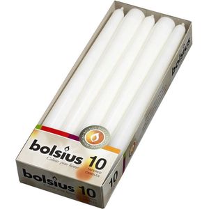Bolsius Dinerkaarsen - 245/24 kleur wit - 20 kaarsen in 2 verpakkingen