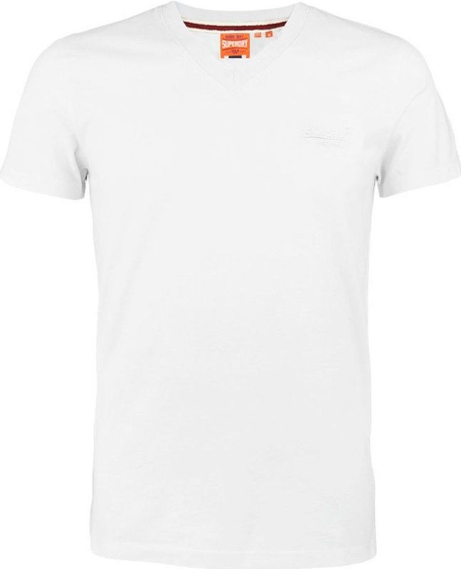 Superdry - Shirt - Navy/Wit - Slanke Pasvorm - Kwartmouw