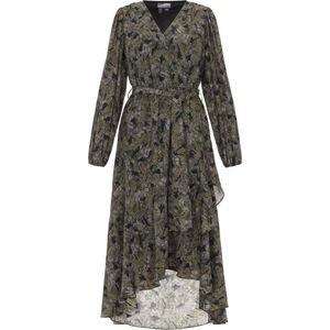 DreiMaster Vintage Jurk  grijs / groen / olijfgroen / zwart