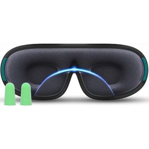 ApexArte® Oogmasker Slaap - Slaapmasker Vrouwen & Mannen - Extra Zacht - Groen met Zwart