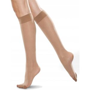 Gatta - Kniekousen Dames - One Size - ( 2 paar ) 15 Den - Kniekousen Dames - Sokken vrouwen - Kniesokken Drukvrij - Beige